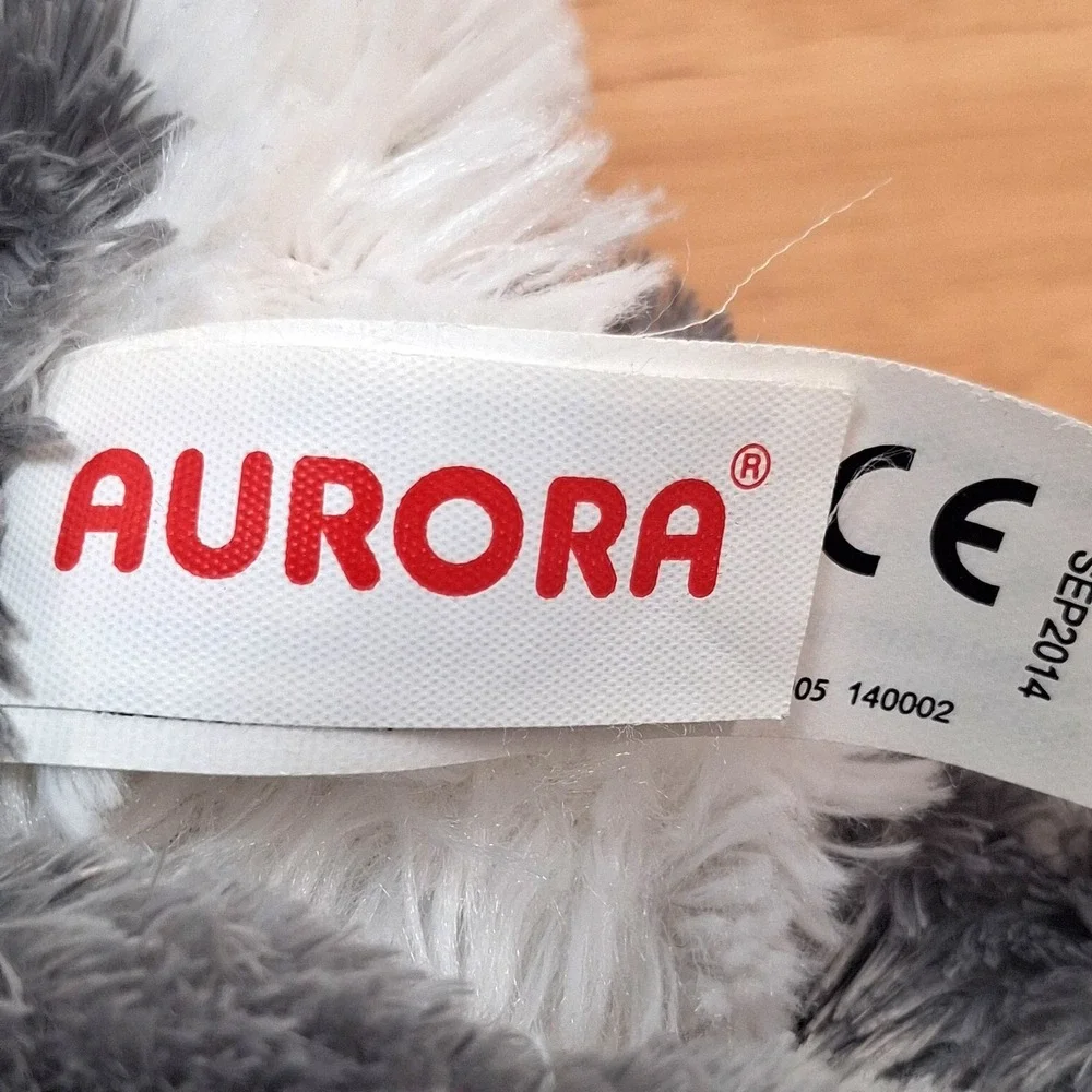 Aurora Plush Husky Dog Gray White Blue Eyes Plush Toy Stuffed Animal 12
